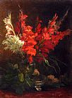 A Still Life With Gladioli And Roses